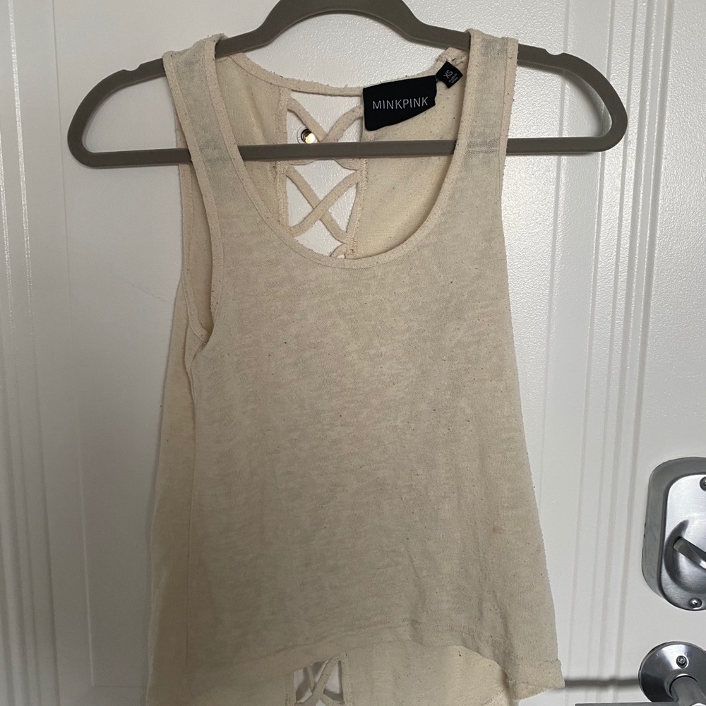 Mink Pink Tank with Open Braided Back